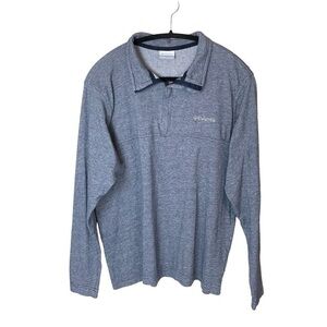 Columbia Quarter Zip Pullover Blue and White Long Sleeve‎ Shirt Men’s Size Large